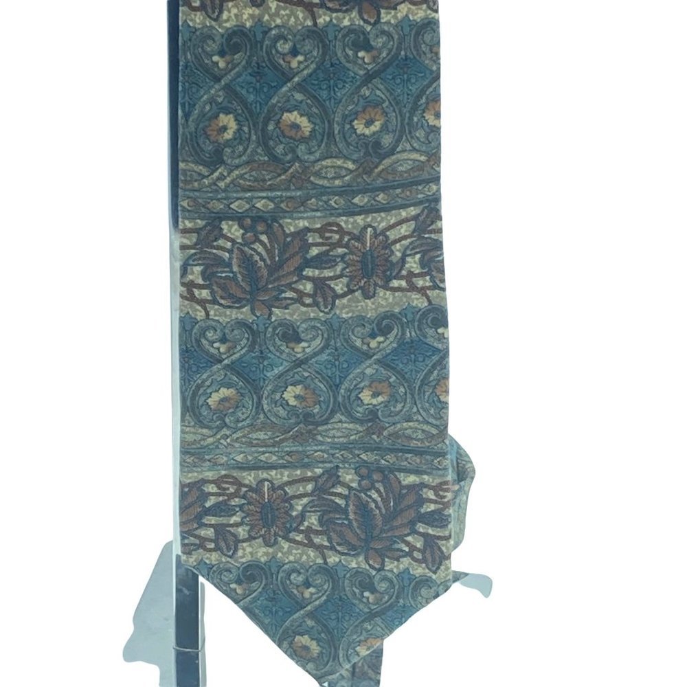 Bill Blass Vintage Green Brown Pattern Print 100% Silk Neck Tie One Size OS